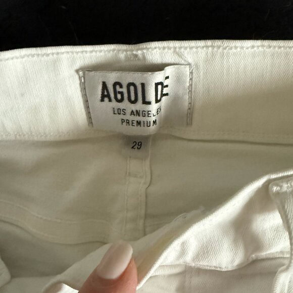 Agolde High Rise White Skinny Jeans - Picture 3 of 3